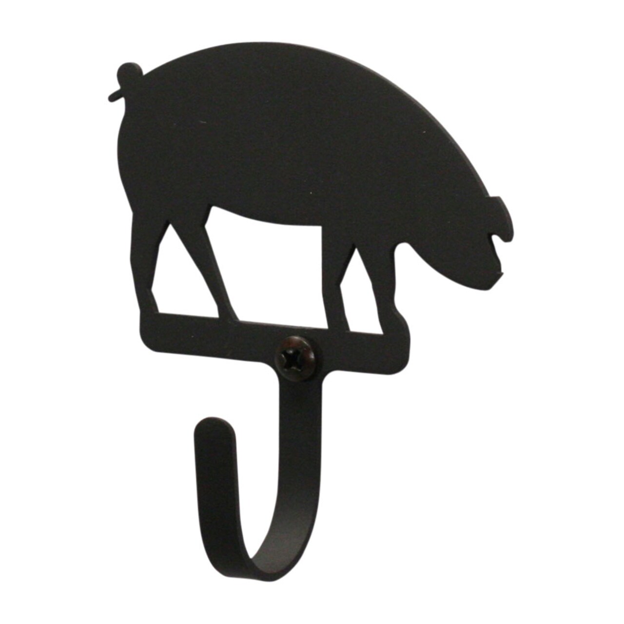 Village Wrought Iron Home Indoor Modern Decorative Black Pig - Wall Hook Small